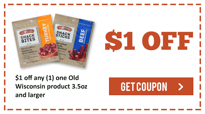$1 off any one Old Wisconsin product 3.5 ounces and larger
